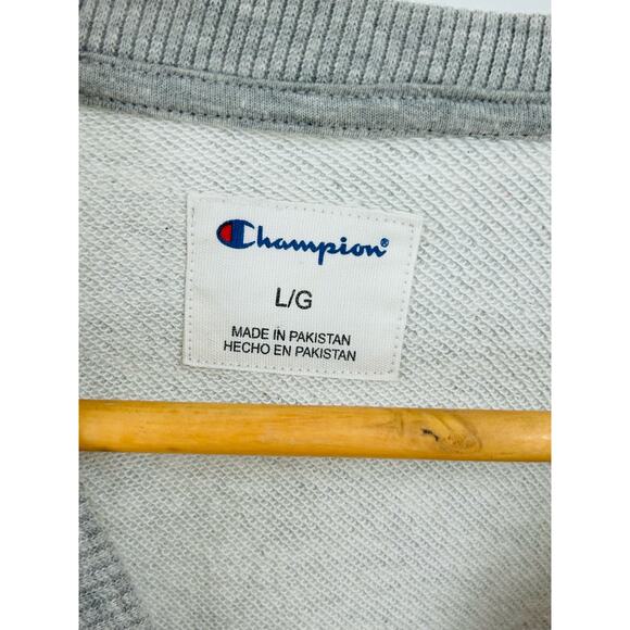 Champion Gray French‎ Terry Crew Neck Sweatshirt Men’s Large - Picture 3 of 9